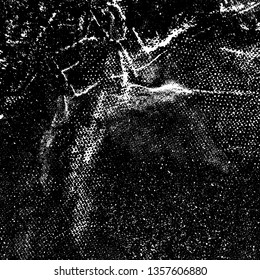 Grunge background black and white. Texture of destruction and scratches. The abstract surface is worn. Vintage pattern of chips and scuffs. Vintage old place