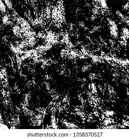 Grunge background black and white. Texture of destruction and scratches. The abstract surface is worn. Vintage pattern of chips and scuffs. Vintage old place