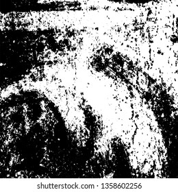 Grunge background black and white. Texture of destruction and scratches. The abstract surface is worn. Vintage pattern of chips and scuffs. Vintage old place