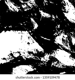 Grunge background black and white. Texture of destruction and scratches. The abstract surface is worn. Vintage pattern of chips and scuffs. Vintage old place