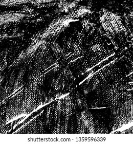 Grunge background black and white. Texture of destruction and scratches. The abstract surface is worn. Vintage pattern of chips and scuffs. Vintage old place