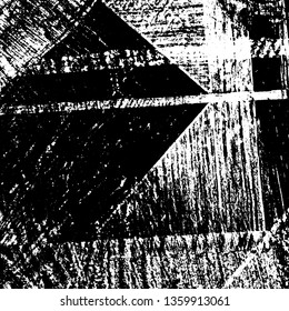 Grunge background black and white. Texture of destruction and scratches. The abstract surface is worn. Vintage pattern of chips and scuffs. Vintage old place