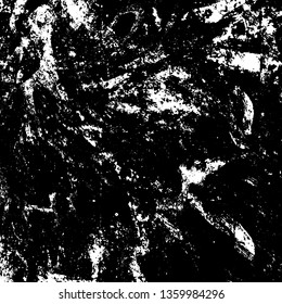 Grunge background black and white. Texture of destruction and scratches. The abstract surface is worn. Vintage pattern of chips and scuffs. Vintage old place