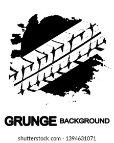 Grunge background black and white. The texture of the imprint of tires