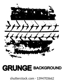 Grunge background black and white. The texture of the imprint of tires