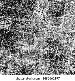 Grunge background black and white. Texture of scratches, chips, scuffs, cracks. Old vintage worn surface