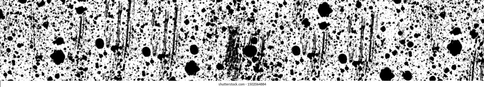 Grunge background black and white. The texture is abstract monochrome. Vector pattern of spots, scratches, lines, dots