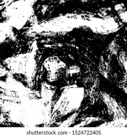 Grunge background black and white. Texture of scratches, chips, cracks, dirt. Abstract monochrome surface. Dirty worn-out surface