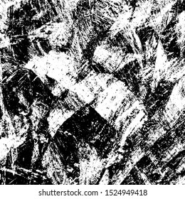 Grunge background black and white. Texture of scratches, chips, cracks, dirt. Abstract monochrome surface. Dirty worn-out surface