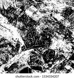 Grunge background black and white. Texture of scratches, chips, cracks, dirt. Abstract monochrome surface. Dirty worn-out surface
