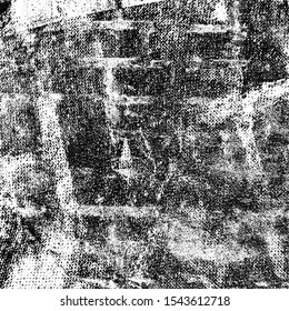 Grunge background black and white. Texture of scratches, chips, cracks, dirt. Abstract monochrome surface. Dirty worn-out surface