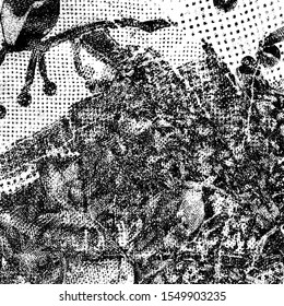 Grunge background black and white. Texture of scratches, chips, cracks, dirt. Abstract monochrome surface. Dirty worn-out surface