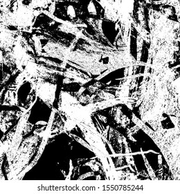 Grunge background black and white. Texture of scratches, chips, cracks, dirt. Abstract monochrome surface. Dirty worn-out surface