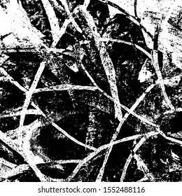 Grunge background black and white. Texture of scratches, chips, cracks, dirt. Abstract monochrome surface. Dirty worn-out surface