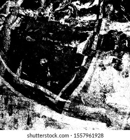 Grunge background black and white. Texture of scratches, chips, cracks, dirt. Abstract monochrome surface. Dirty worn-out surface