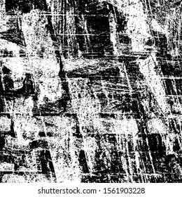 Grunge background black and white. Texture of scratches, chips, cracks, dirt. Abstract monochrome surface. Dirty worn-out surface