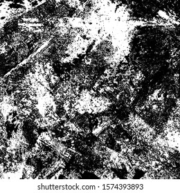 Grunge background black and white. Texture of scratches, chips, cracks, dirt. Abstract monochrome surface. Dirty worn-out surface