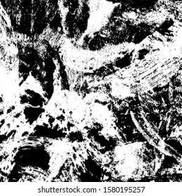 Grunge background black and white. Texture of scratches, chips, cracks, dirt. Abstract monochrome surface. Dirty worn-out surface