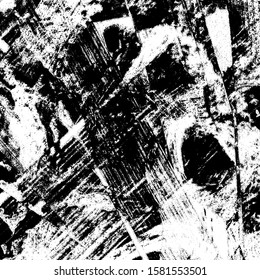 Grunge background black and white. Texture of scratches, chips, cracks, dirt. Abstract monochrome surface. Dirty worn-out surface