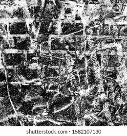 Grunge background black and white. Texture of scratches, chips, cracks, dirt. Abstract monochrome surface. Dirty worn-out surface