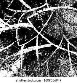 Grunge background black and white. Texture of scratches, chips, cracks, dirt. Abstract monochrome surface. Dirty worn-out surface