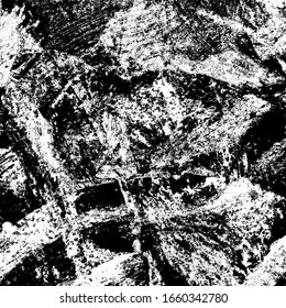 Grunge background black and white. Texture of scratches, chips, cracks, dirt. Abstract monochrome surface. Dirty worn-out surface