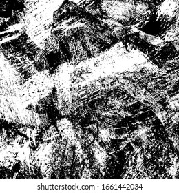 Grunge background black and white. Texture of scratches, chips, cracks, dirt. Abstract monochrome surface. Dirty worn-out surface