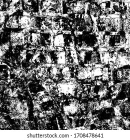 Grunge background black and white. Texture of scratches, chips, cracks, dirt. Abstract monochrome surface. Dirty worn-out surface