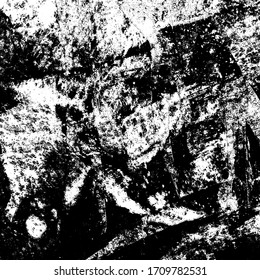 Grunge background black and white. Texture of scratches, chips, cracks, dirt. Abstract monochrome surface. Dirty worn-out surface