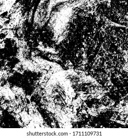 Fondo negro y blanco. Textura de arañazos, patatas fritas, grietas, suciedad. Superficie monocromática abstracta. Superficie sucia desgastada