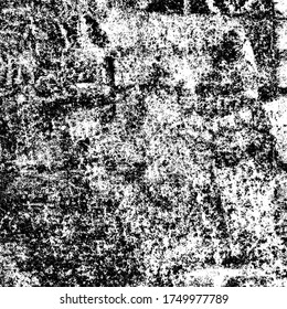 Grunge background black and white. Texture of scratches, chips, cracks, dirt. Abstract monochrome surface. Dirty worn-out surface