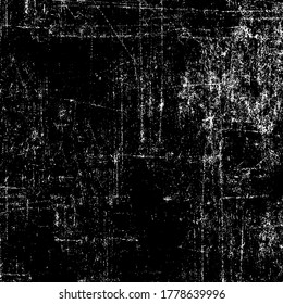 Grunge background black and white. Texture of chips, cracks, scratches, scuffs, dust, dirt. Dark monochrome surface. Old vintage vector pattern	

