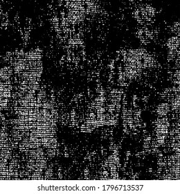 Grunge background black and white. Texture of chips, cracks, scratches, scuffs, dust, dirt. Dark monochrome surface. Old vintage vector pattern