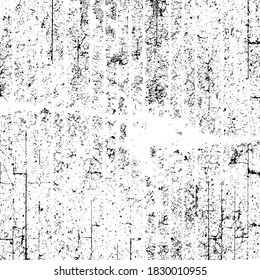 Grunge background black and white. Texture of chips, cracks, scratches, scuffs, dust, dirt. Dark monochrome surface. Old vintage vector pattern	

