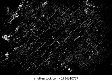 Arrière-plan grunge noir et blanc. Texture de puces, fissures, rayures, bouffées, poussière, saleté. Surface monochrome foncée. Motif vintage ancien