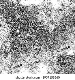 Grunge background black and white. Texture of chips, cracks, scratches, scuffs, dust, dirt. Dark monochrome surface. Old vintage vector pattern