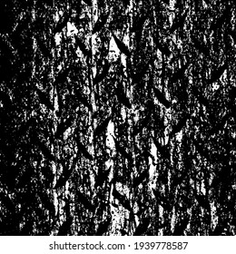 Fondo negro y blanco. Textura de patatas fritas, grietas, arañazos, polvos, suciedad. Superficie monocromática oscura. Patrón vectorial vintage antiguo	
