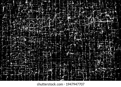 Grunge background black and white. Texture of chips, cracks, scratches, scuffs, dust, dirt. Dark monochrome surface. Old vintage vector pattern