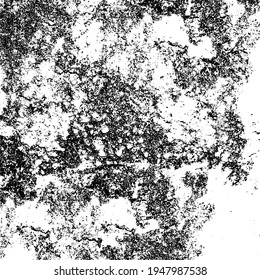 Fondo negro y blanco. Textura de patatas fritas, grietas, arañazos, polvos, suciedad. Superficie monocromática oscura. Patrón vectorial vintage antiguo