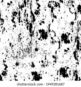 Grunge background black and white. Texture of chips, cracks, scratches, scuffs, dust, dirt. Dark monochrome surface. Old vintage vector pattern