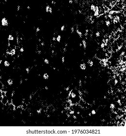 Grunge background black and white. Texture of chips, cracks, scratches, scuffs, dust, dirt. Dark monochrome surface. Old vintage vector pattern	
