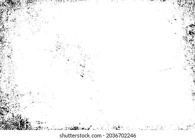 Fondo negro y blanco. Textura de patatas fritas, grietas, arañazos, polvos, suciedad. Superficie monocromática oscura. Patrón vectorial vintage antiguo	