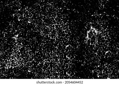 Grunge background black and white. Texture of chips, cracks, scratches, scuffs, dust, dirt. Dark monochrome surface. Old vintage vector pattern