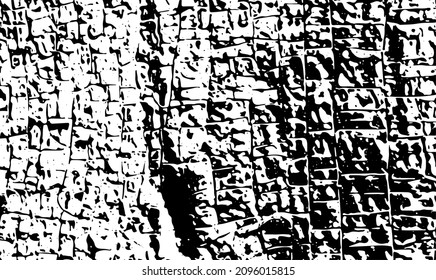 Grunge background black and white. Texture of chips, cracks, scratches, scuffs, dust, dirt. Dark monochrome surface. Old vintage vector pattern