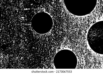 Fondo negro y blanco. Textura de patatas fritas, grietas, arañazos, polvos, suciedad. Superficie monocromática oscura. Patrón vectorial vintage antiguo. EPS 10.
