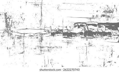 Grunge fondo blanco y negro. Textura de astillas, grietas, arañazos, rayones, polvo, suciedad Vector de textura blanco y negro.