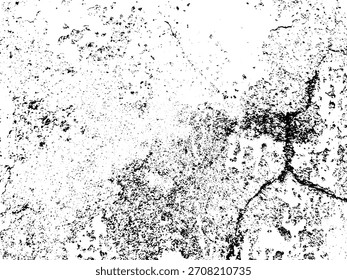 Grunge fondo blanco y negro. Textura de astillas, grietas, arañazos, rayones, polvo, suciedad. Patrón de Vector de grietas, astillas, rayones. Abstractas superficie vintage.