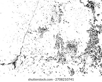 Grunge fondo blanco y negro. Textura de astillas, grietas, arañazos, rayones, polvo, suciedad. Patrón de Vector de grietas, astillas, rayones. Abstractas superficie vintage.