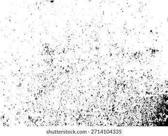 Grunge background black and white. Texture of chips, cracks, scratches, scuffs, dust, dirt .Vector pattern of cracks, chips, scuffs. Abstract vintage surface isolated on white background.EPS10.