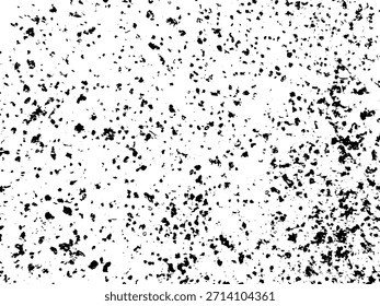 Grunge background black and white. Texture of chips, cracks, scratches, scuffs, dust, dirt .Vector pattern of cracks, chips, scuffs. Abstract vintage surface isolated on white background.EPS10.